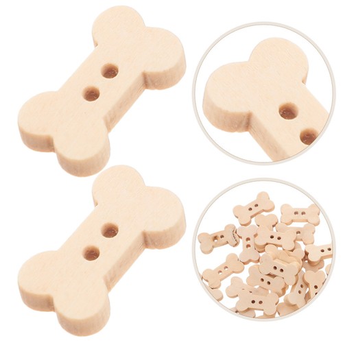 Wooden bone buttons - wooden, for