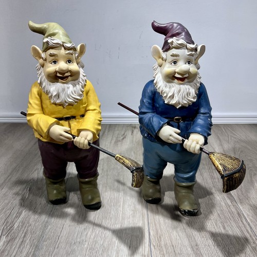 Vintage garden gnomes pair - garden,