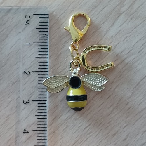 Bumble bee horseshoe pendant - bumble,