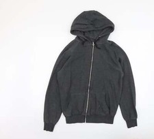 Cedar Wood State Mens Grey Cotton Blend Full Zip Hoodie Size S