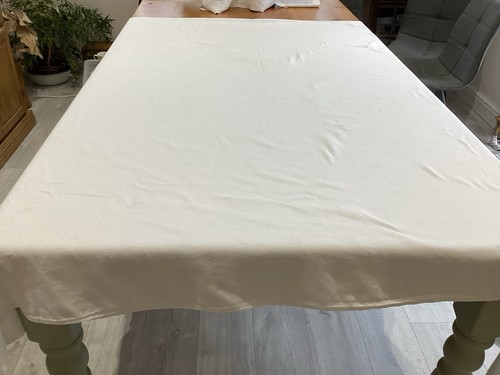 Large white cotton tablecloth - large,