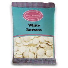 White Buttons 1Kg Bulk Bag - Retro Creamy White Chocolate Flavour Candy Pieces