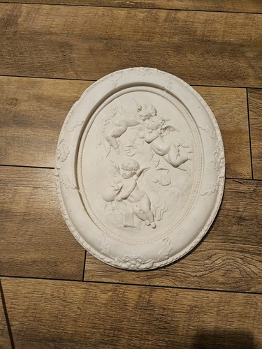 Vintage oval plaster - plaster, wall
