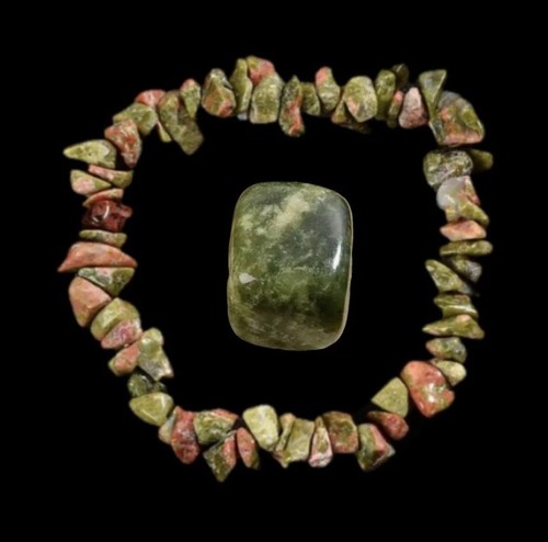 Items unakite stone quartz - -,
