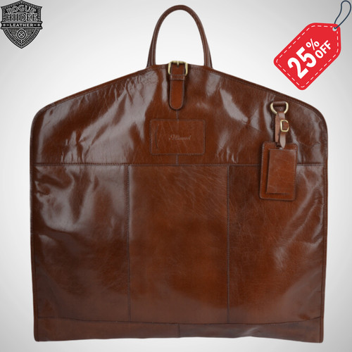 Leather suit carrier travel - suit,