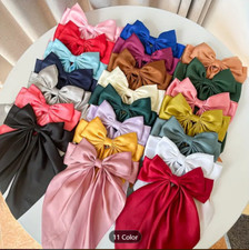 Large Satin Hair Bow Hair Pin Hair Clip Ribbon for Women Girl Hair Accessories