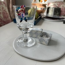 Vinatge Czech Republic Bohemian Glass Clown Figurine Hand Made Hanging Ornament