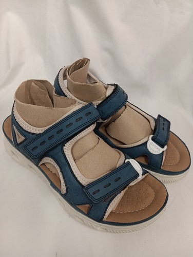 Rieker blue leather strappy - blue,