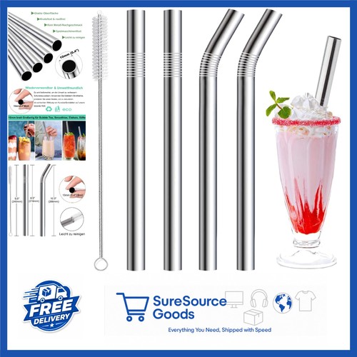 Stainless steel straws 10mm - stainless,