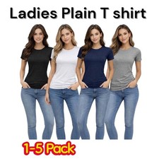 1-5 Pack Womens Cotton T