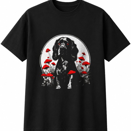 Sprocker with mushrooms - with,