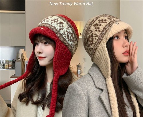 Chunky knit beanie fair isle - knit,