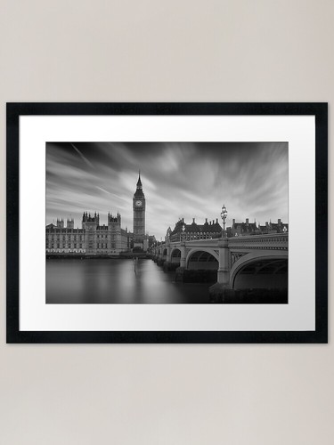 Big ben painted black - painted, framed