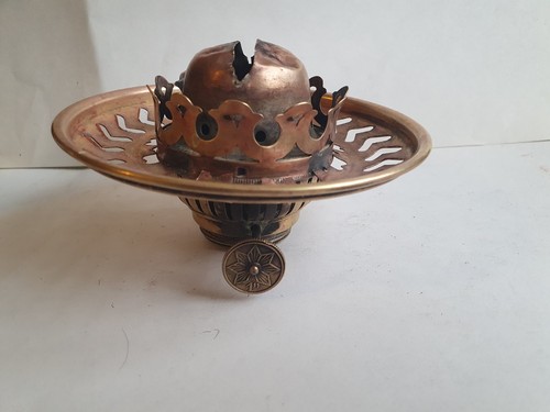 Vintage brass single oil lamp - vintage,