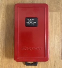 Snap On 11pc Metric Hex Allen Key Set 2mm-12mm w/ Vintage Folding Metal Box UK