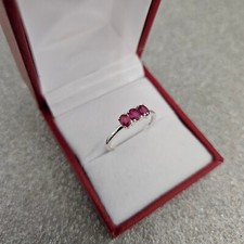 Ruby trilogy ring in Sterling