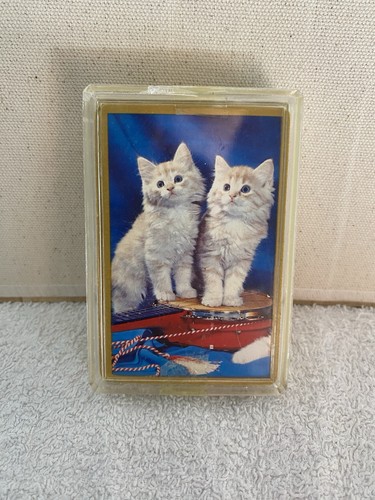 Vintage playing cards cats - playing,