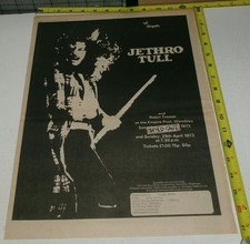 JETHRO TULL ROBIN TROWER Vintage Concert AD Advert 1973 Wembley London Prog