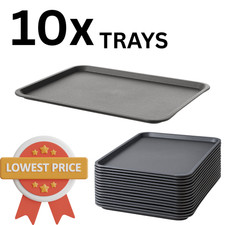 10x Grey Plastic Serving Trays
