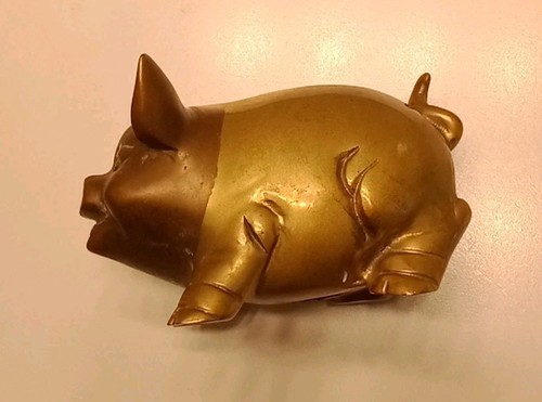 Vintage solid brass - solid, pig