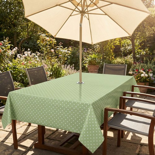 Sage green polka - polka, outdoor