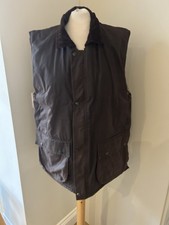 Country Style Brown Waxed Padded Waistcoat Size M