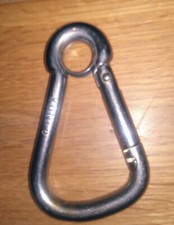 Stainless Steel Hook/Carabiner 10cms long Patio/Sailing/Boating/ Camping/Yacht 