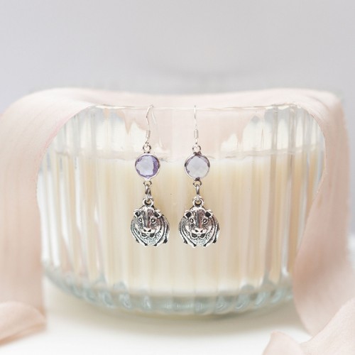 Guinea pig earrings birthstone