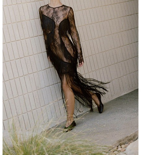 Zara lace dress with fringing - lace,