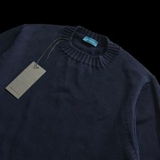 BNWT Malloch’s Gullane Cotton Crew Neck Jumper Size XS Navy Blue RRP £195