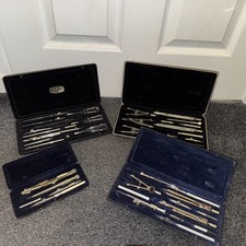 Vintage riefler , Kin , praecision  drawing instruments sets and one other 