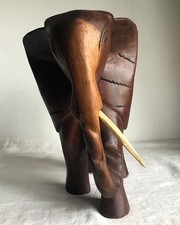 Large Heavy Carved Hardwood Elephant in need of a bit of TLC!! 4.3 Kilos!