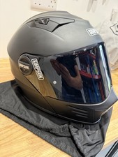 Simpson Darksome Modular Helmet Road Legal Matt Black Internal Visor size large 