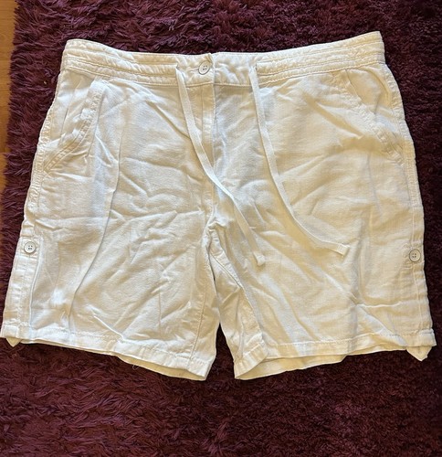 Next white linen shorts - shorts, size
