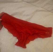 La Sensza Red Frilly French Pant Large