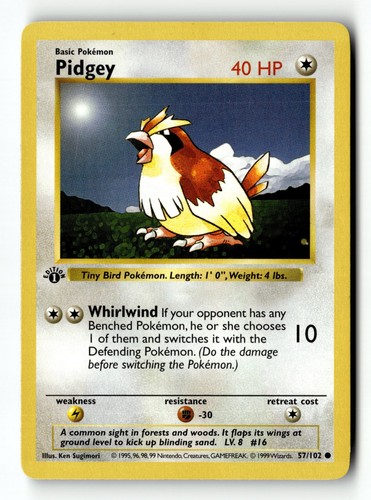Pokemon card pidgey 1st - pidgey,