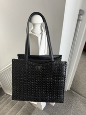 Black leather woven hand bag Rebecca Minkoff