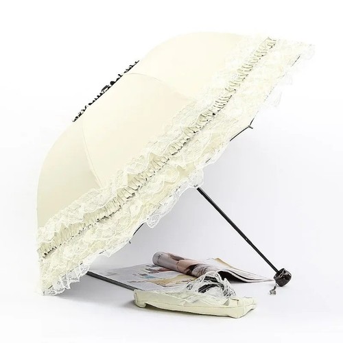 Vintage lace parasol foldable - parasol,