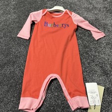 BURBERRY Orange baby grow Bib
