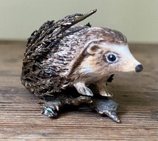 Royal Worcester? Albany Porcelain - Hand Painted Hedgehog On Metal Figure Cute