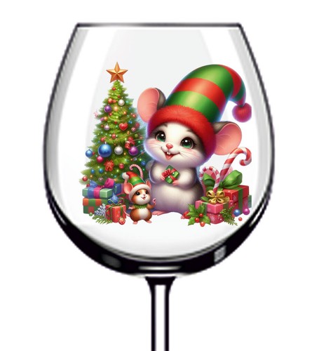 12x colourful christmas rat - 12x,