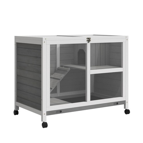 Pawhut layers rabbit hutch - rabbit,