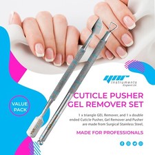 CUTICLE PUSHER & NAIL SCRAPER SET Professional Remover Tool UV Gel Nail Polish