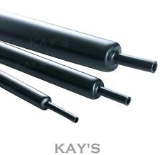 BLACK HEAT SHRINK TUBE 2:1 UNLINED & 3:1 ADHESIVE GLUE LINED HEATSHRINK SLEEVE