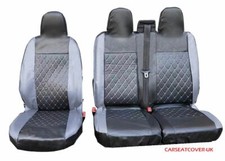 For PEUGEOT BOXER Heavy Duty Luxury DORCHESTER Grey Leather Look Van Seat Covers