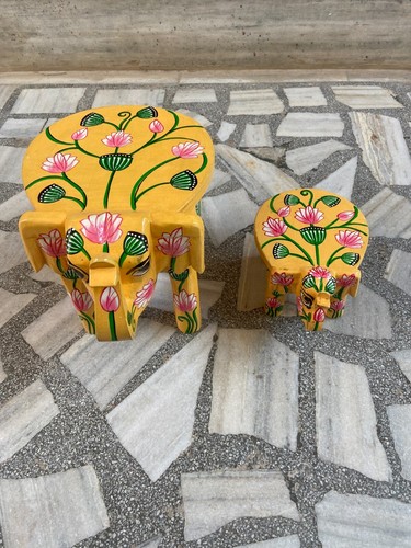 Floral painted elephant - floral,