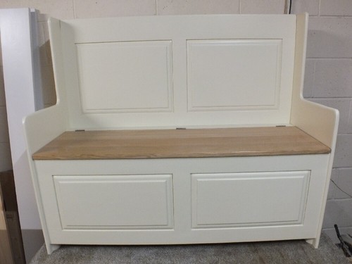 4ft painted monks bench oak - painted, bench-