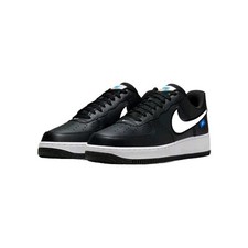 Nike Air Force 1 Shoes Black Blue/Safety Orange/Summit White Big Swoosh UK 9.5