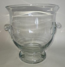 Large Champagne Bucket or Ice Cooler Vase Terrarium Blown Glass with Handles