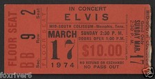 ELVIS PRESLEY Concert Ticket